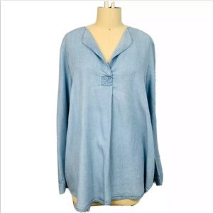 J. Jill Denim Chambray Popover Top